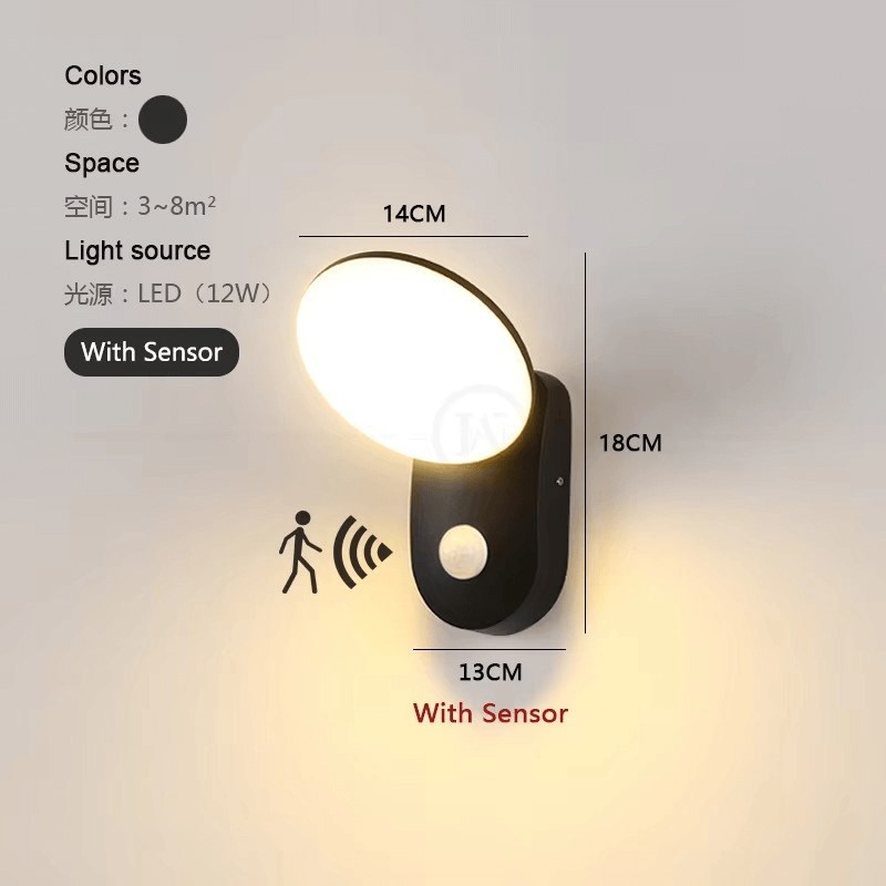 Smart LED-vägglampa med rörelsesensor