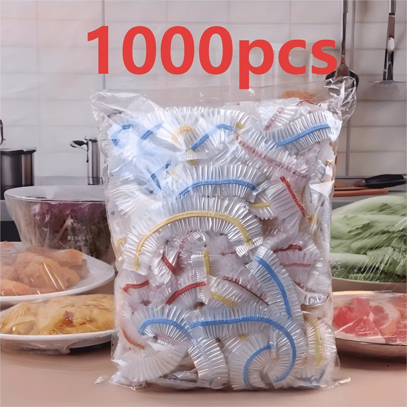 1000 elastiska engångsöverdrag för mat, PE-skål- och tallriksöverdrag 35 cm