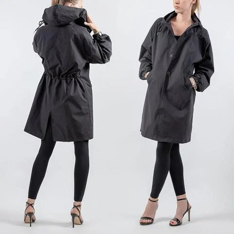 Maris Vannavstøtende Oversized Halvlengde Trenchcoat