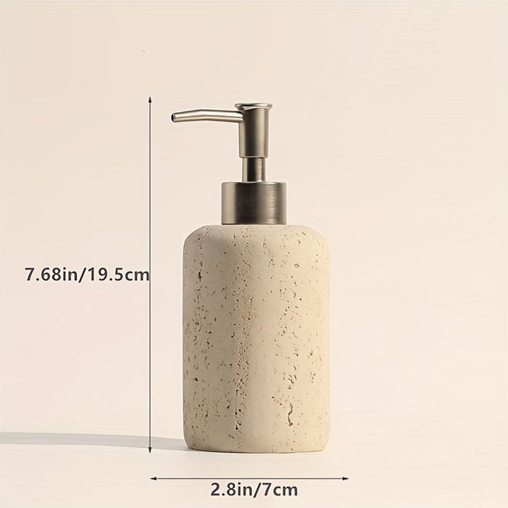Tvålpump i marmor – Lyxig dispenser i resin med pump i rostfritt stål för badrum eller kök