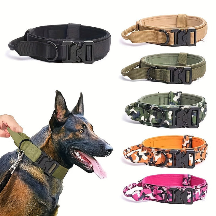 Militärt taktiskt hundhalsband – Justerbart och hållbart för medelstora och stora hundar