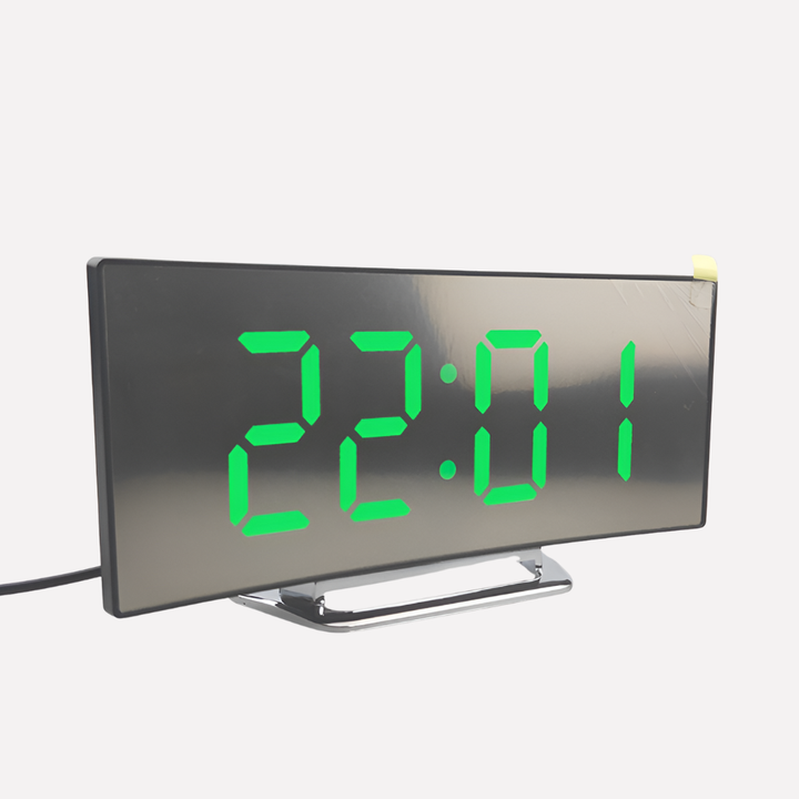 Moderne stil buet LED digitalt vækkeur