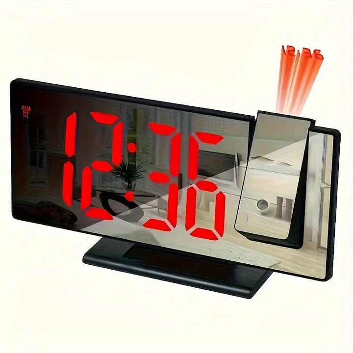Digital projektionsväckarklocka med stor LED-display och multifunktionell alarmfunktion