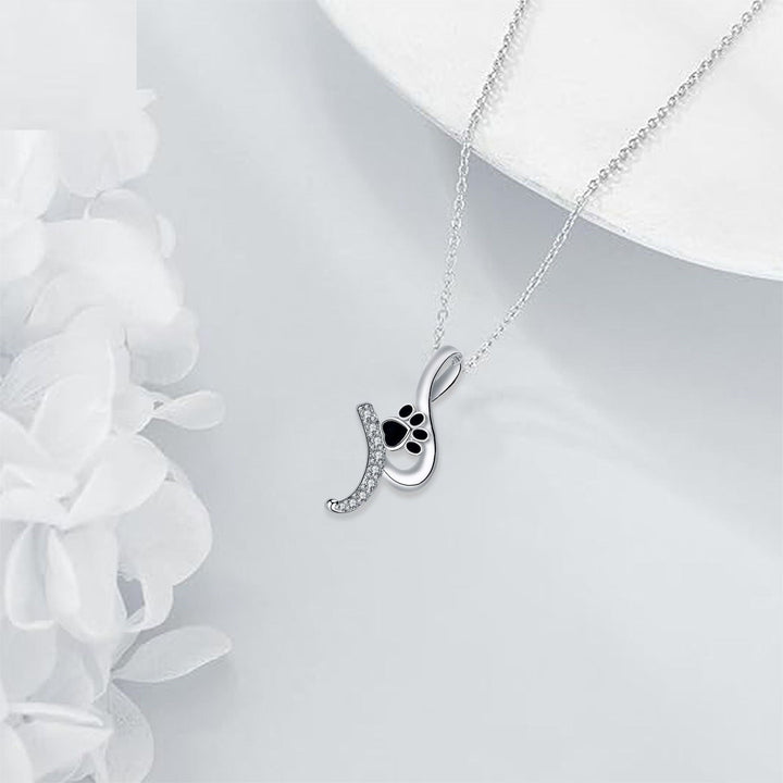 Söt Tassavtryck Hänge Halsband