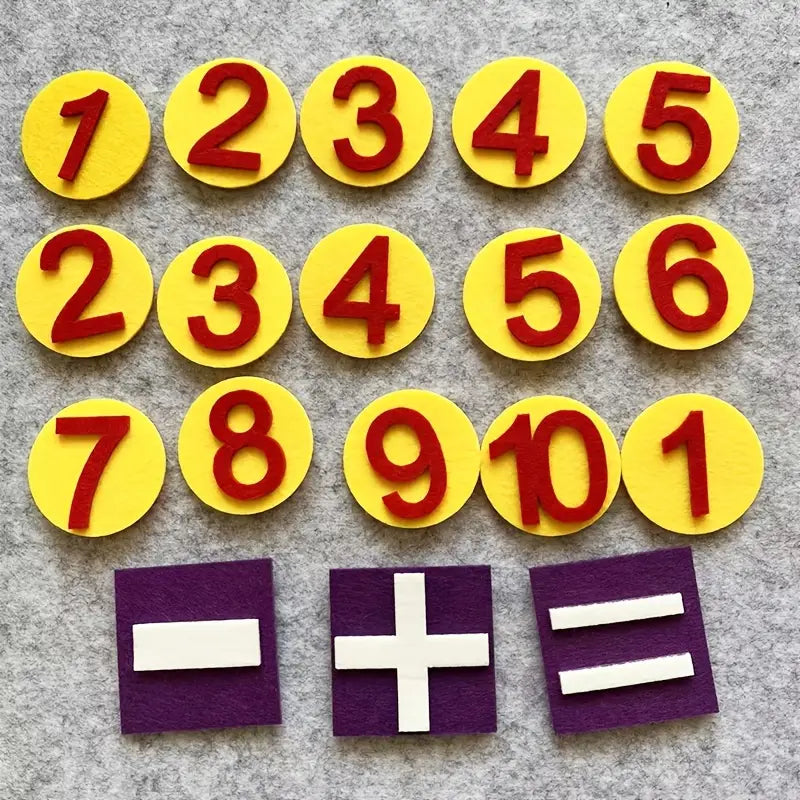 Räknespel i filt för barn – Pedagogiskt spel för utveckling av matematiska och motoriska färdigheter