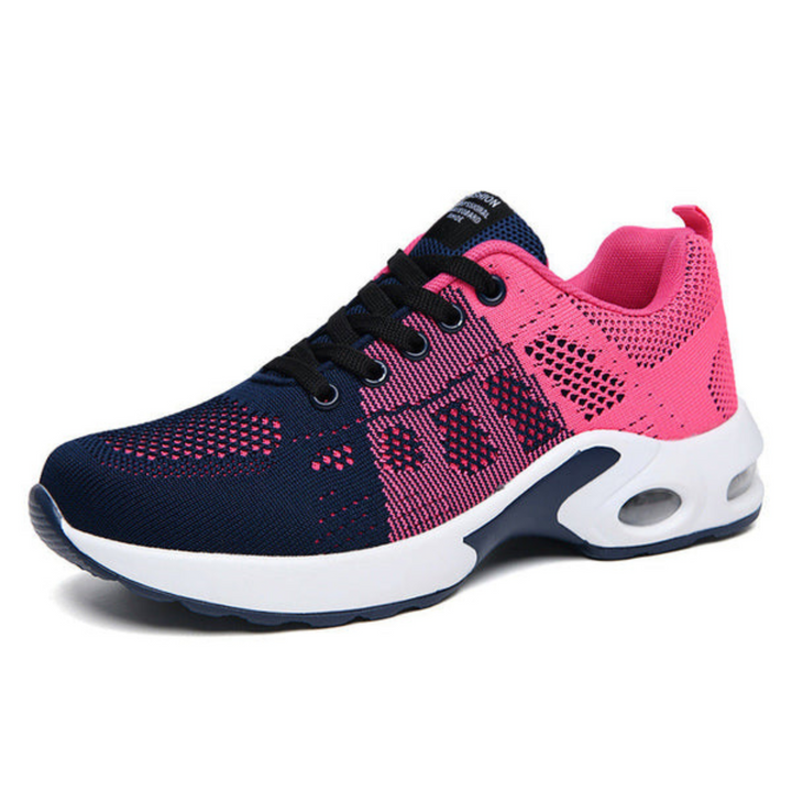 Lätta ortopediska damsneakers med andningsaktivt mesh och dämpad sula