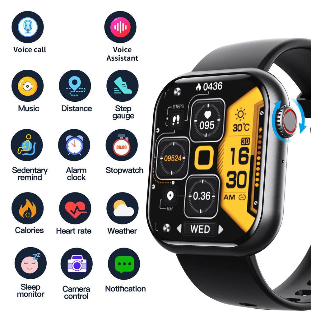 Vattentät smartwatch med blodtrycksmätare, syremättnadsmätare och sömnövervakning
