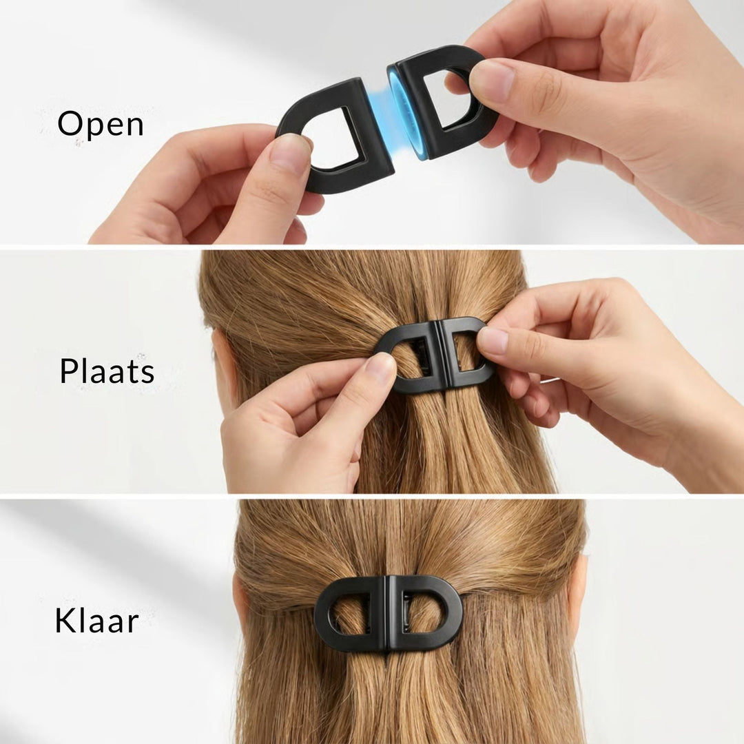 Magnetisk hårspänne med platt grepp – bekvämt, bulefritt fäste