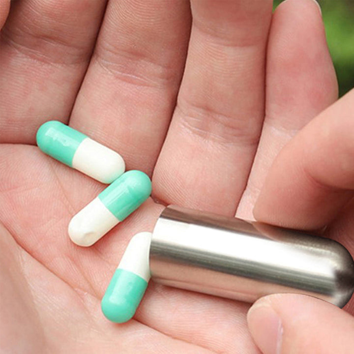 Pillerdosa i rostfritt stål