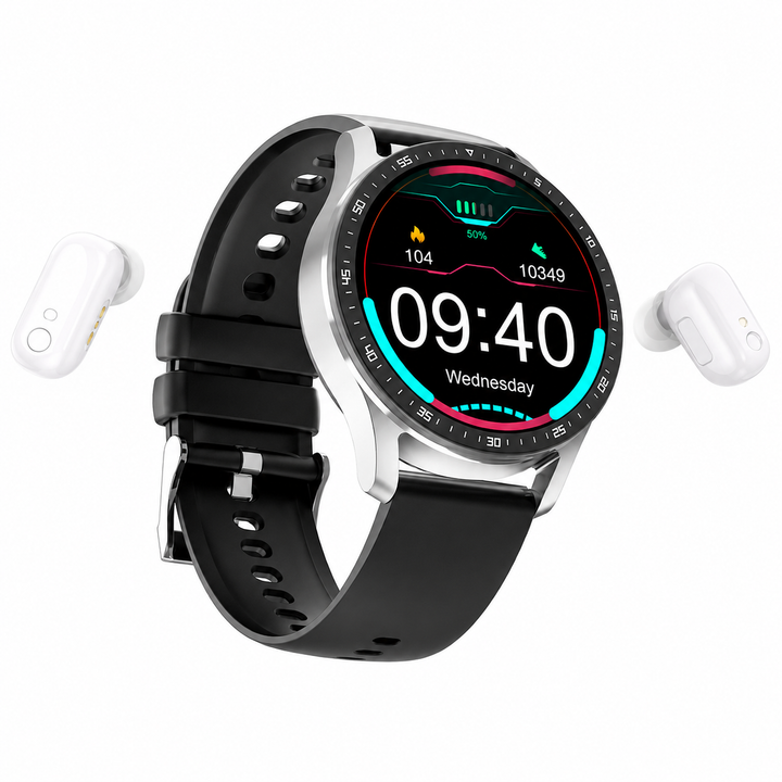PrestigeTrack EchoWrist | Smartklocka med Bluetooth-hörlurar för fitness- och hälsoövervakning