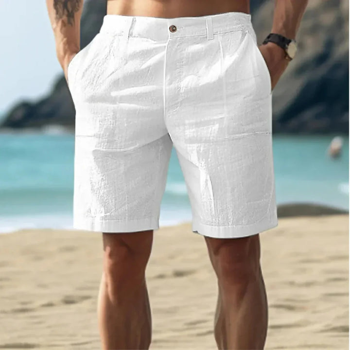Avslappede herreshorts i lin for sommerdager