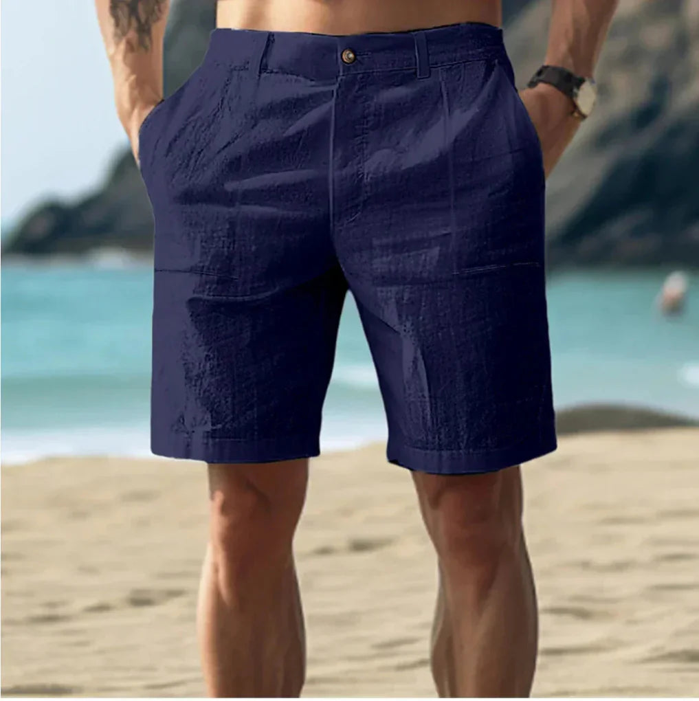 Avslappede herreshorts i lin for sommerdager