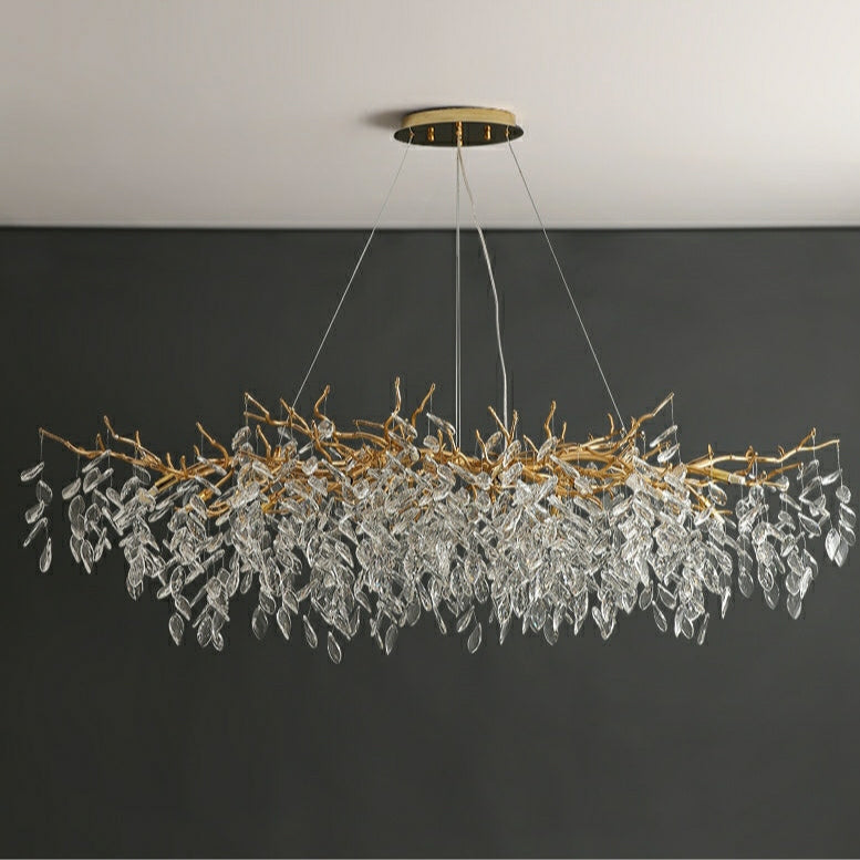 Elegant grenkrona – Modern taklampa i kristall