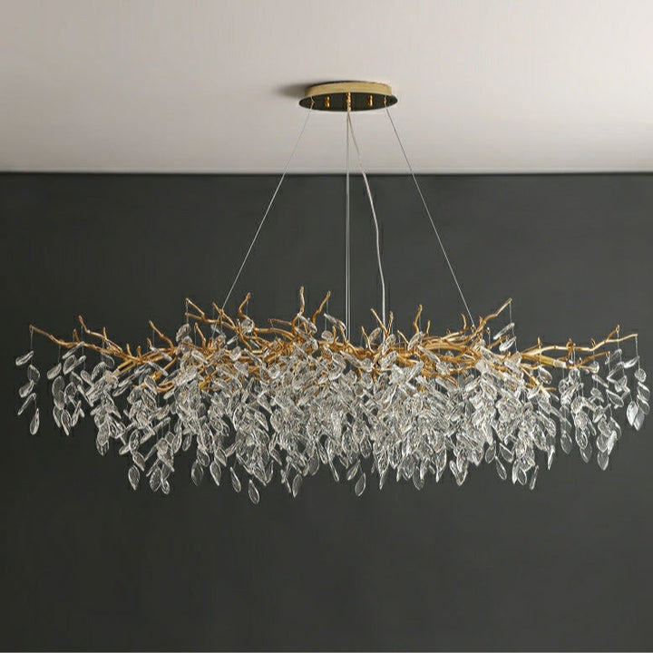 Elegant grenkrona – Modern taklampa i kristall