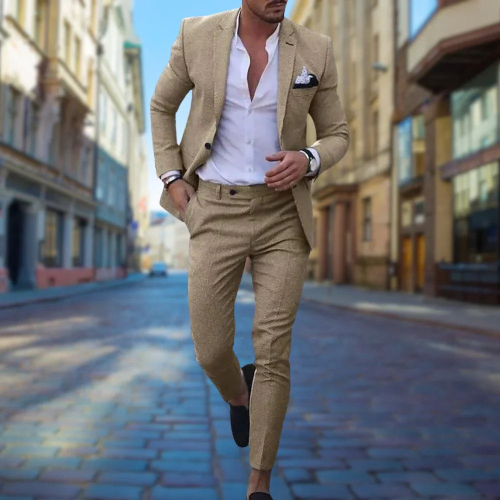 Slim Fit Herrkostym i Linne