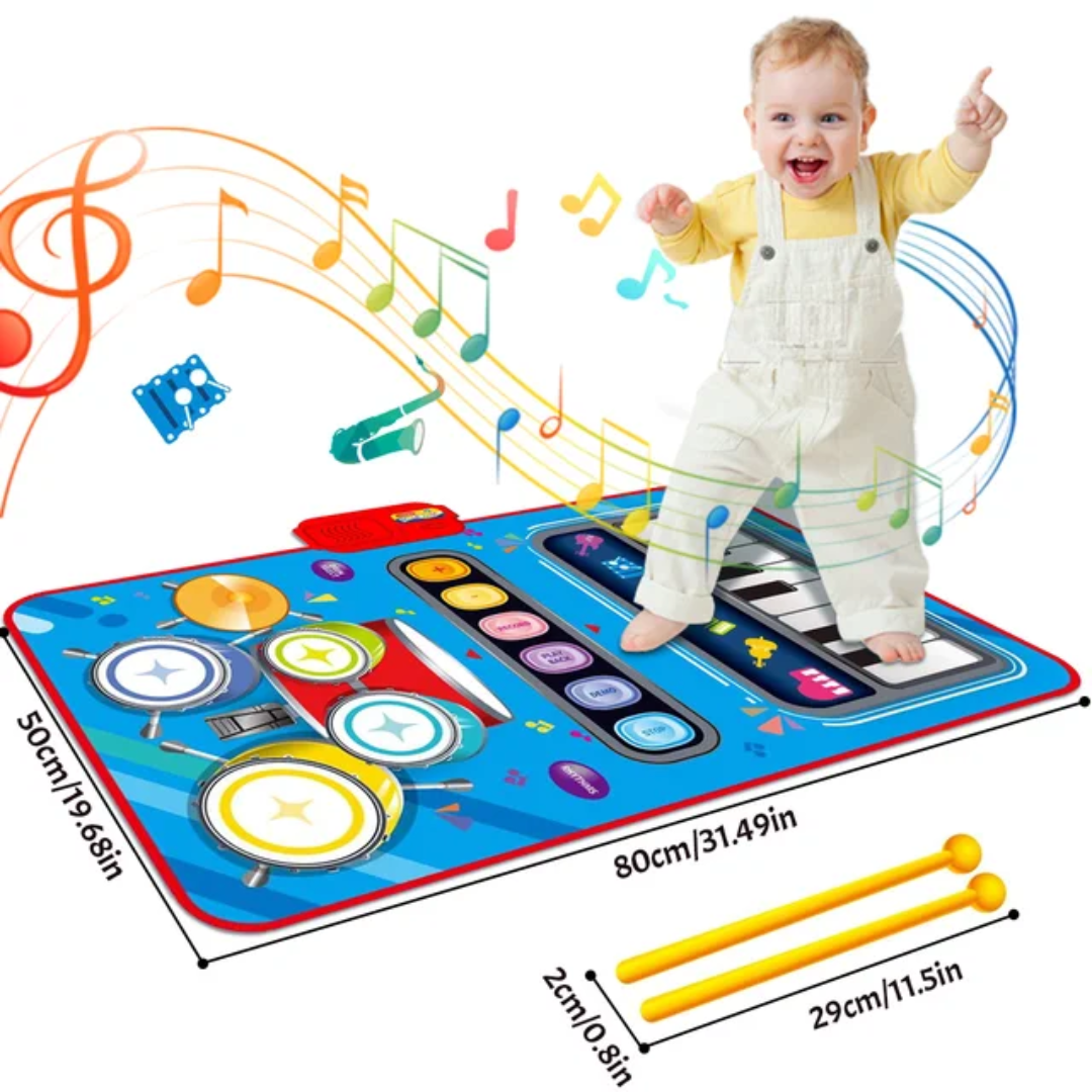 SoundSteps – musikmatta 2-i-1 med piano och trumset