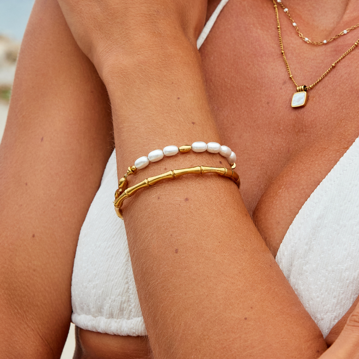 Ara Bambuarmband i guld