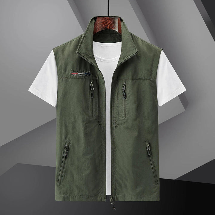 Multi-Pocket Utility Herr Sommarreseväst