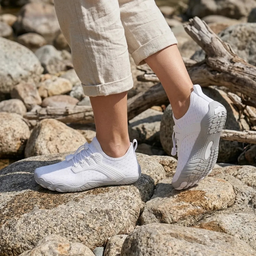 Barfotasneakers för dam med bred tåbox och flexibel sula