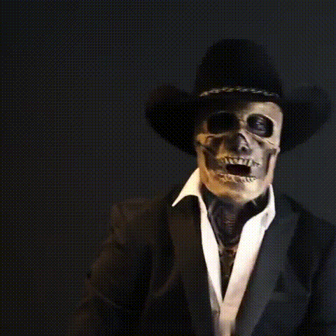 GRAVEFACE – Realistisk skelettmask med hatt för den ultimata Halloween-dräkten