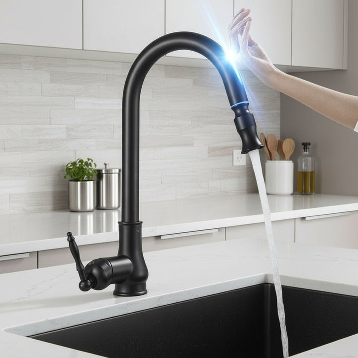SMARTSPOUT – köksblandare med utdragbar funktion i antik brons och touchsensor