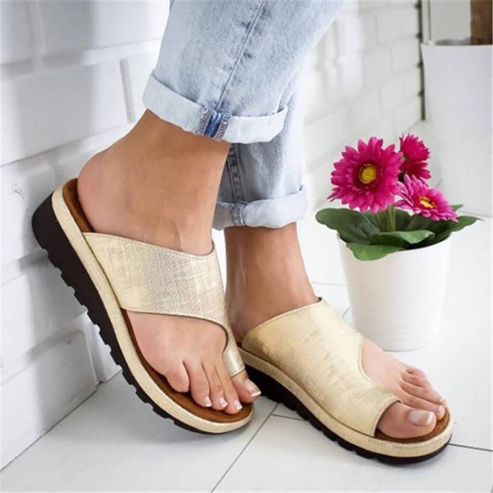 Ortopediska sandaler för dam, korrigerande för hallux valgus