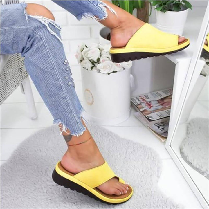 Ortopediska sandaler för dam, korrigerande för hallux valgus