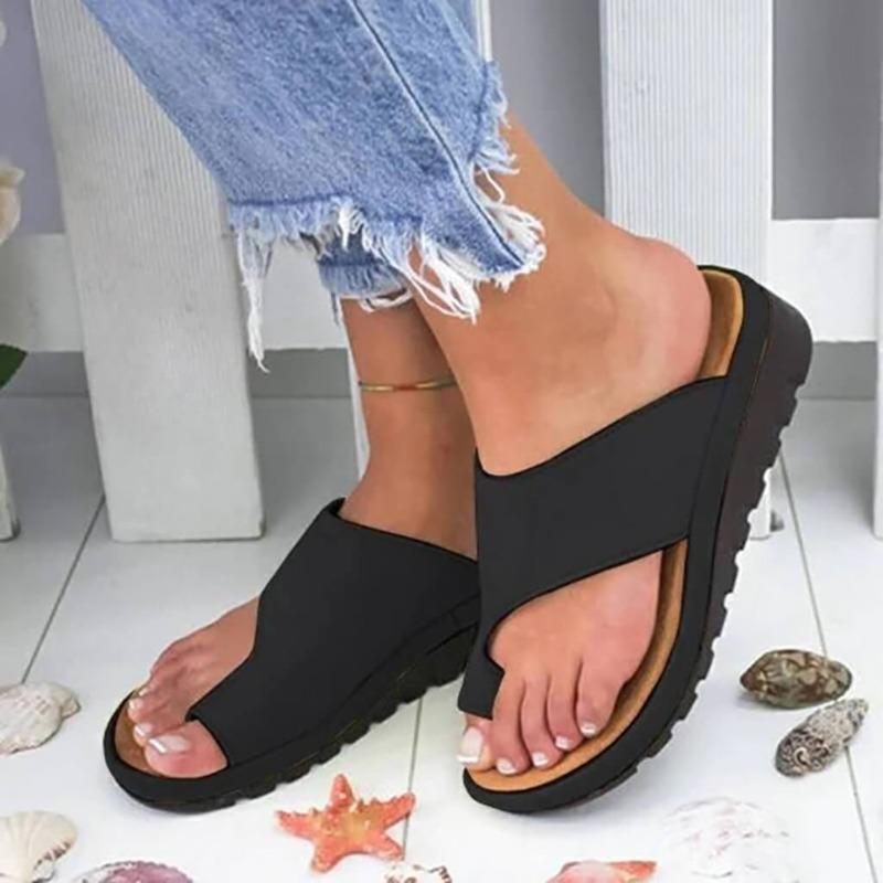 Ortopediska sandaler för dam, korrigerande för hallux valgus