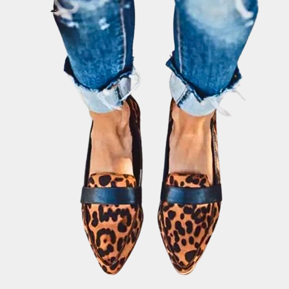 Trendy og komfortable loafers i børstet stofimitation til kvinder