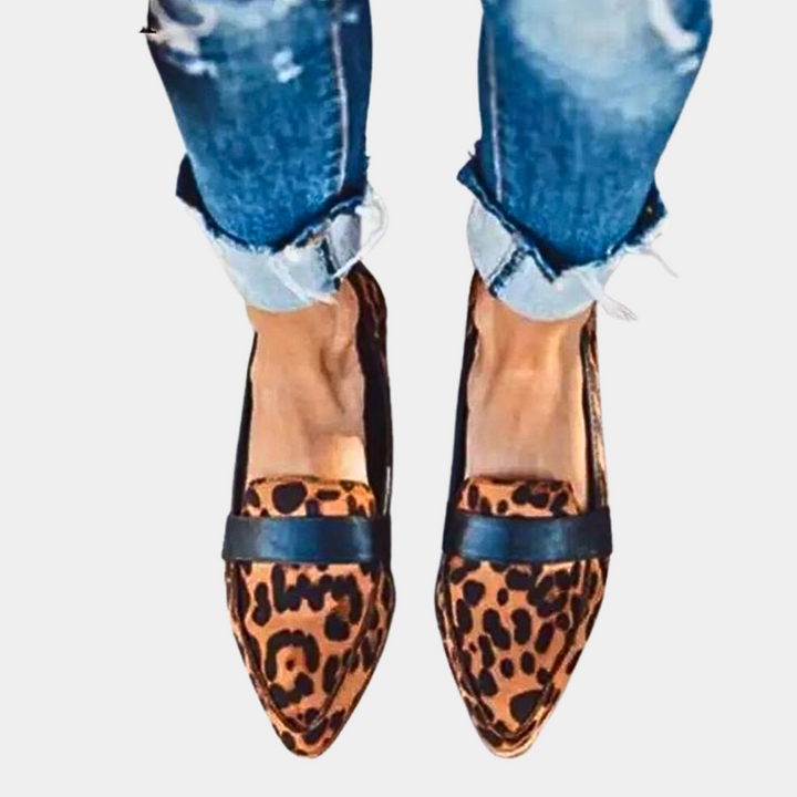 Trendy og komfortable loafers i børstet stofimitation til kvinder