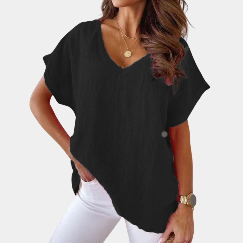 Casual T Shirt för kvinnor med stilfstickad struktur look
