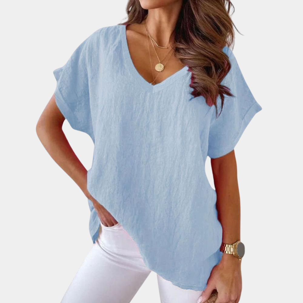 Casual T Shirt för kvinnor med stilfstickad struktur look