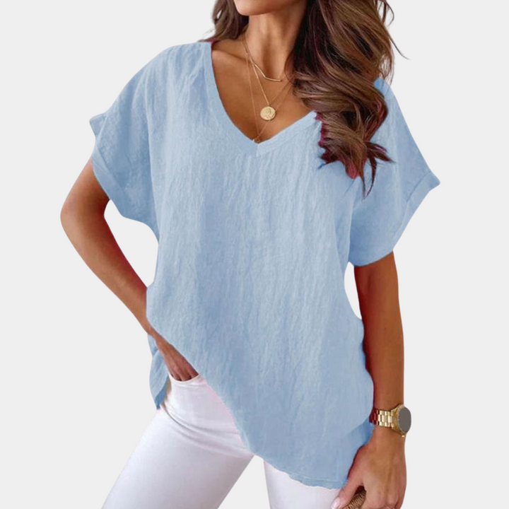 Casual T Shirt för kvinnor med stilfstickad struktur look