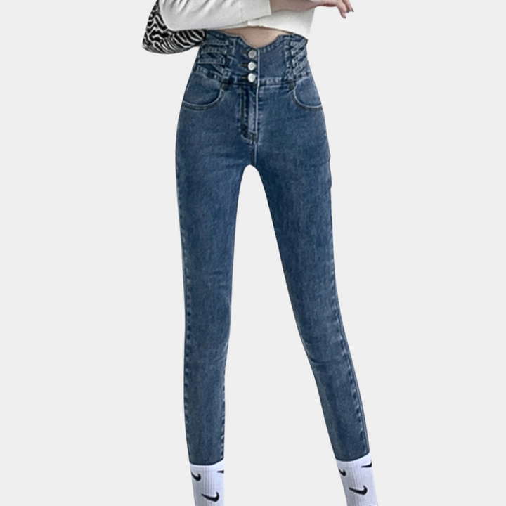 Damjeans med hög midja