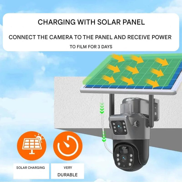 Trådlös 4K-säkerhetskamera med solpanel – DualGuard 4K