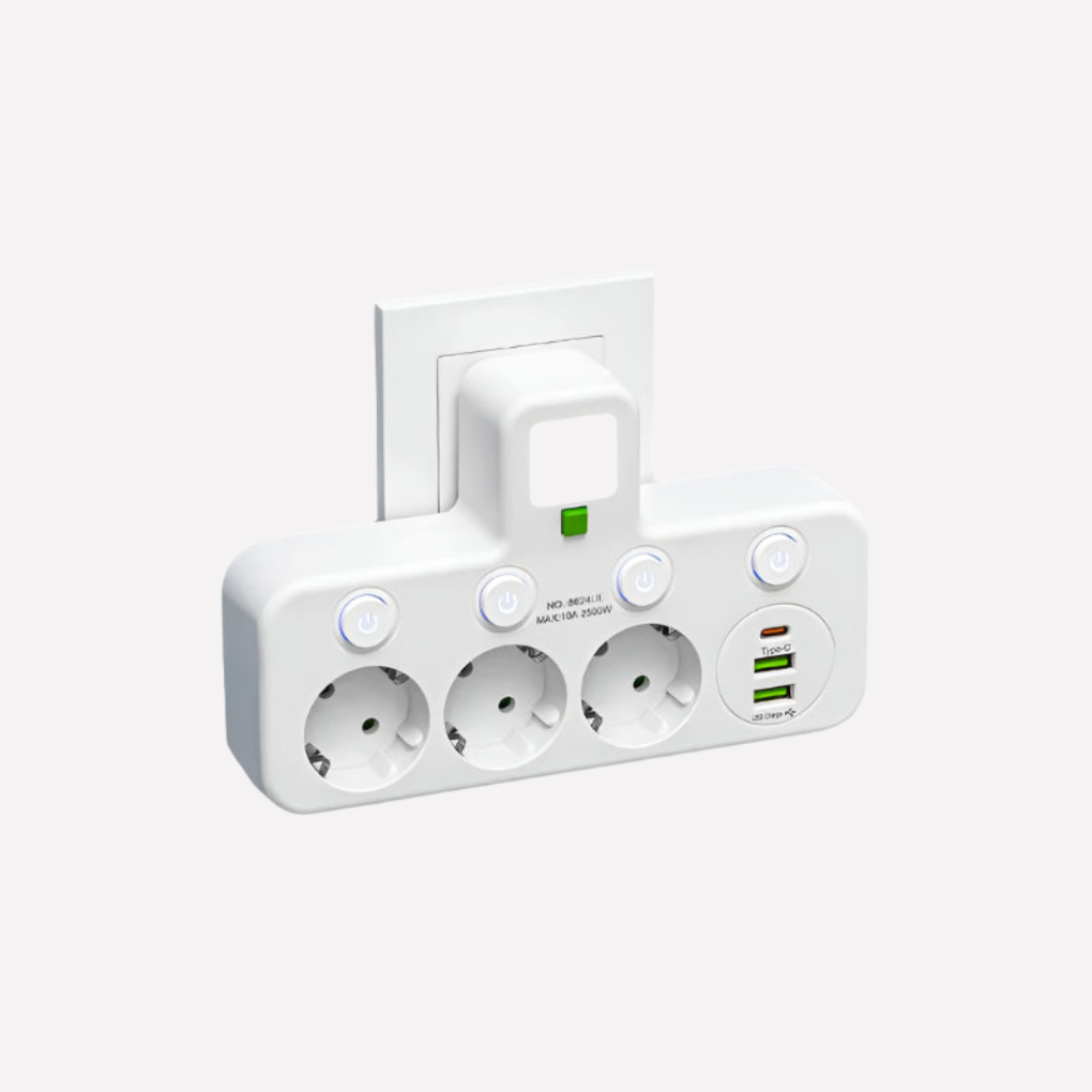 Grenuttag med USB- och typ-C-portar