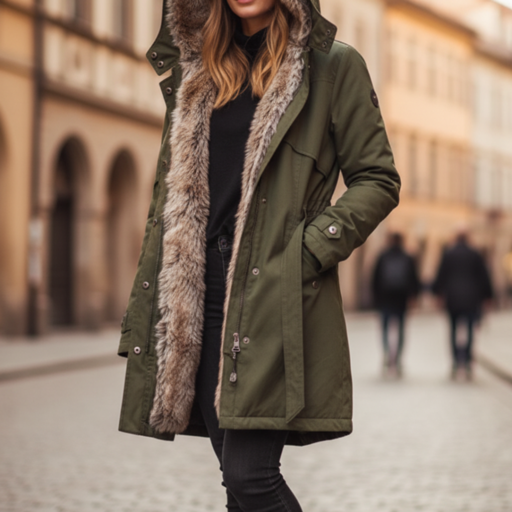 Kvinnors Huva Vinter Parka