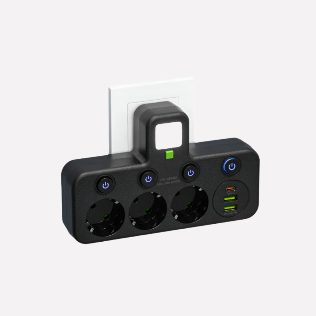 Grenuttag med USB- och typ-C-portar