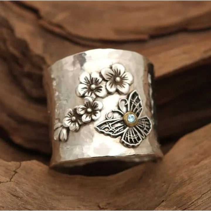 Bi Blomma Fjäril Bred Ring