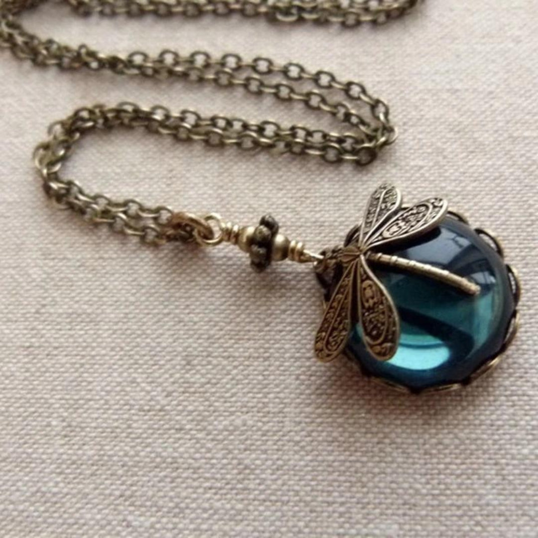 Underbart Vintage Trollslända Halsband med Bonusörhängen – Tidsbegränsat erbjudande