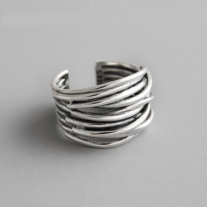 Justerbar skiktad silverring