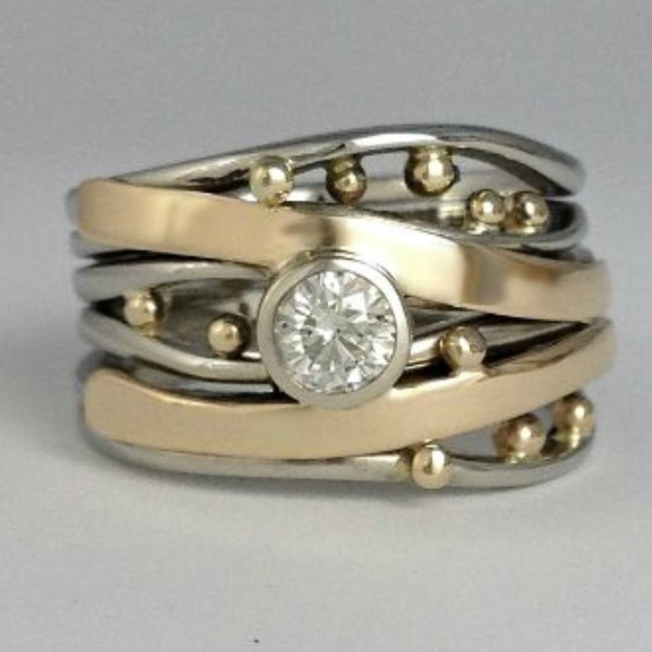 Royal - Vintage guldring med zirkonia