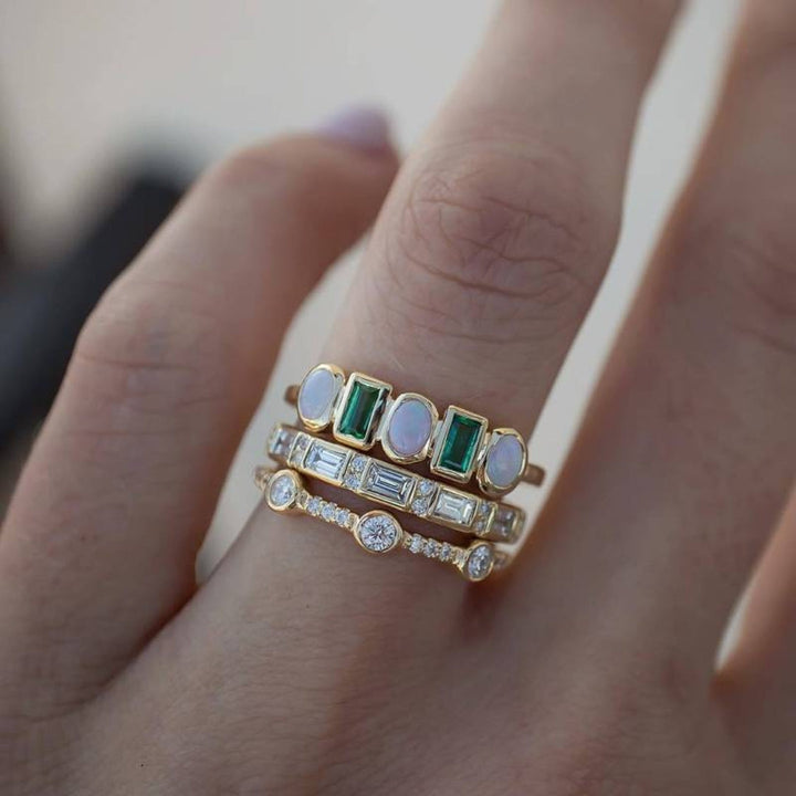 Exklusiv vintagering med opal