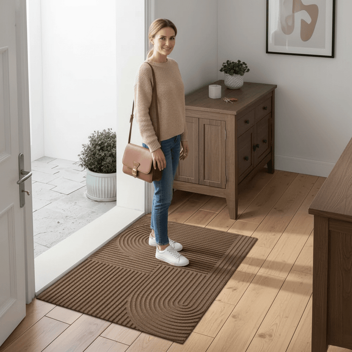 AQUARAY – Absorberande och tvättbar matta med mönster av flytande linjer