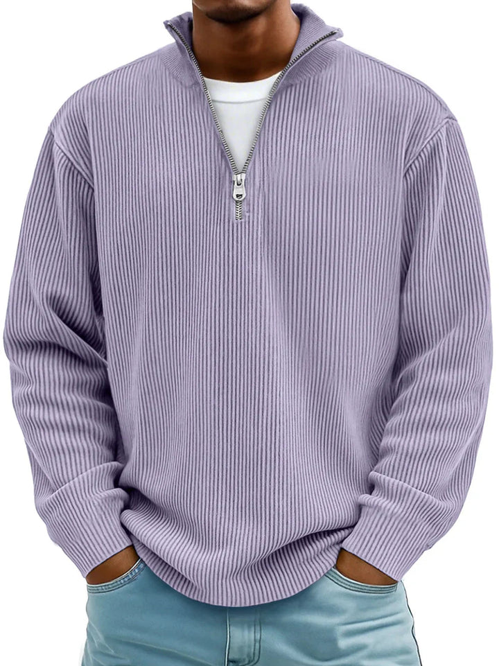 Half-zip-tröja med ledig passform och slitstark stickning