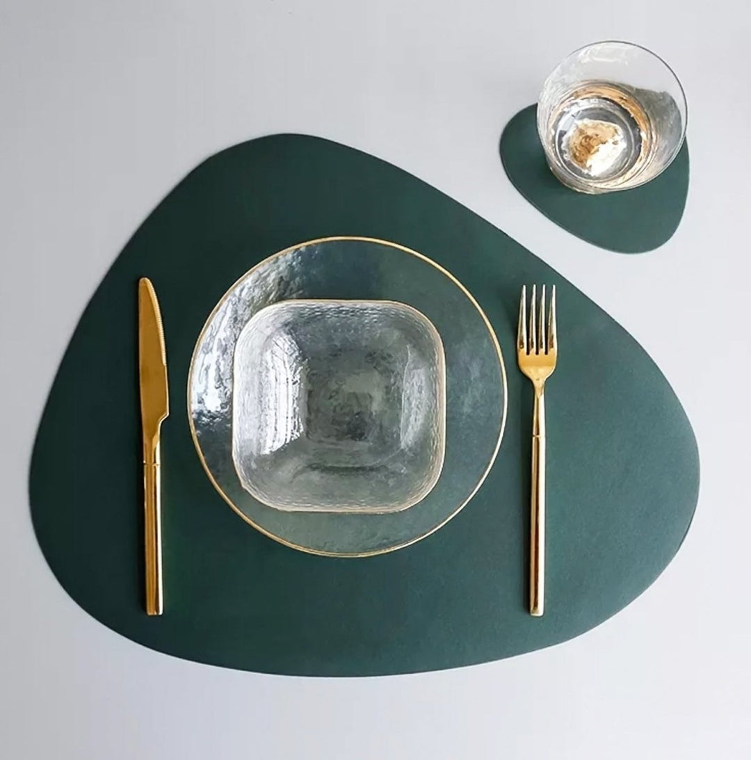 Vattenavvisande placemat-set i läder - Tablevo