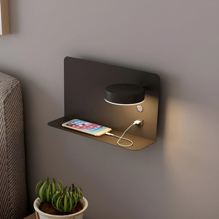 LED-vägglampa med USB-laddare och strömbrytare - GlowPort