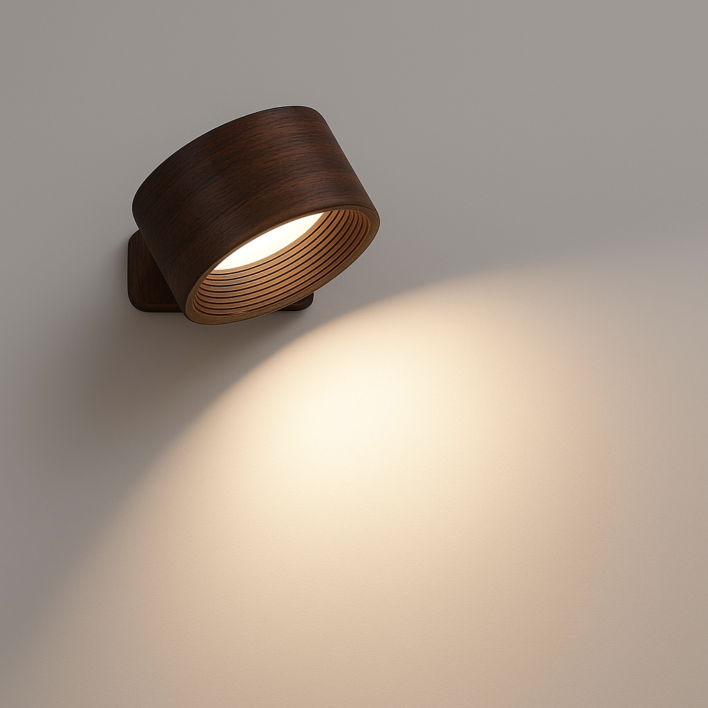 Sladdlös LED-vägglampa med 360° vridbart huvud, pekdimmer, 3 färger