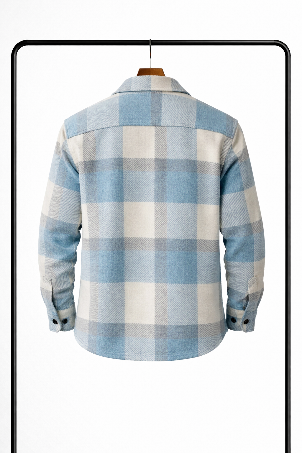 Klassisk rutig overshirt för herr – varm, bekväm skjortjacka som mellanlager