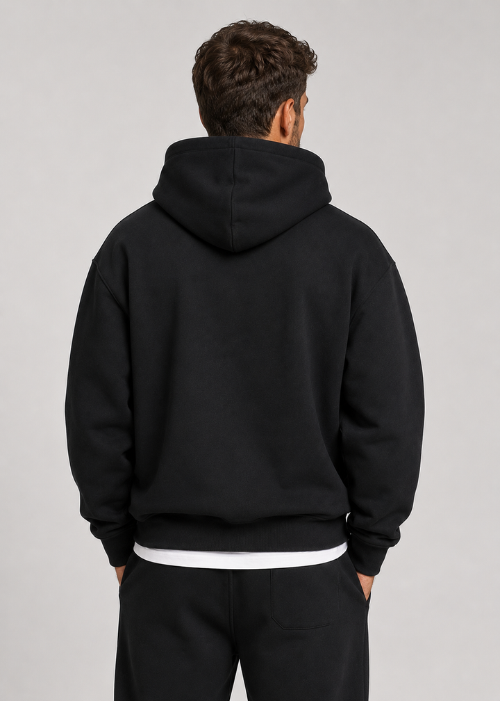Hoodie- och joggerset herr - mjuk bomullsblandning, ledig passform